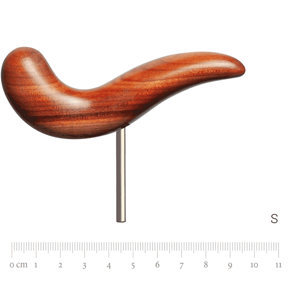 Handrest size XL with pin, plumtree wood, S
